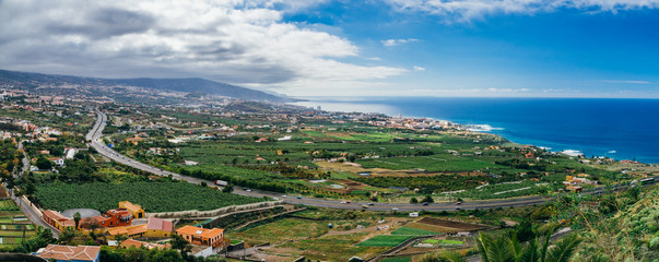 Panoramic view on Puerto de la Cruz, Tenerife