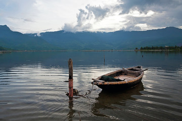 The boats on the river, sea, lake