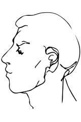  vector sketch of the face of a handsome young man