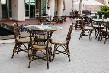 Fototapeta na wymiar Cafe in Dubai hotel, UAE