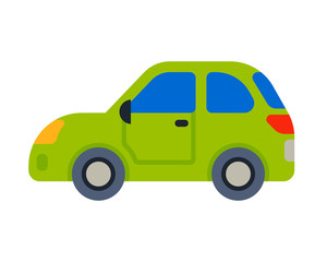Car vehicle green transport type design travel race model sign technology style and generic automobile contemporary kid toy flat vector illustration isolated icon.