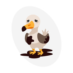 Ecological problems environmental oil pollution water earth bird gull air deforestation destruction of animal mills factories forest protection vector illustration.