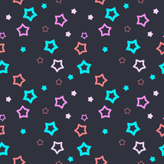 Fototapeta na wymiar Seamless pattern with filled and empty stars on dark grey background. Vector illustration. 