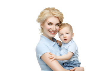Beautiful young woman with toddler