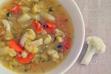 Vegetable cauliflower soup