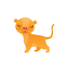 Fototapeta premium Cute lion cartoon on white background vector illustration.