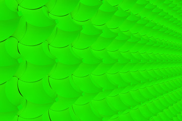 Pattern of green twisted pyramid shapes