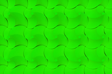 Pattern of green twisted pyramid shapes