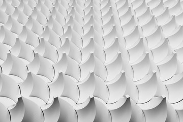 Obraz premium Pattern of white twisted pyramid shapes