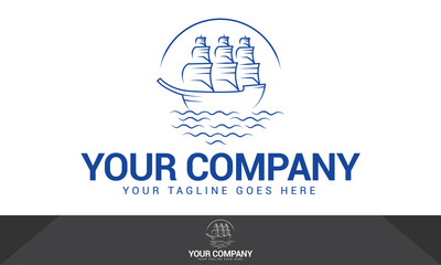 Ship logo, ship vector, ship logo template