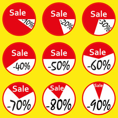 Vector banner discount sales on a yellow background