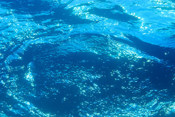 Shiny blue sea surface seen from underwater