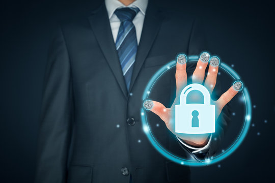 Security concept with fingerprint touch identification and authentication