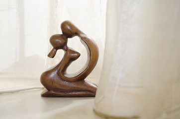 Loving couple Woodcarving