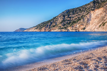 Obraz premium Myrthos beach before the storm, Greece, Kefalonia