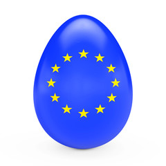 Easter Eggs with Flag of European Union. 3d Rendering