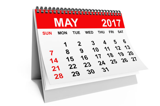 Calendar May 2017. 3d rendering