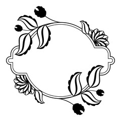 Silhouette round frame. Copy space. Vector clip art.