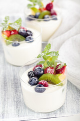 Yogurt with berries.