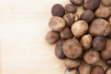 Thai puff ball mushroom soup with tamarind leaves ,Barometer Earthstars, hygroscopic earthstar, false earthstar,(Astraeus hygrometricus) ,mushroom