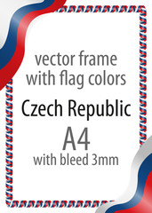 Frame and border of ribbon with the colors of the Czech Republic flag