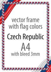 Frame and border of ribbon with the colors of the Czech Republic flag
