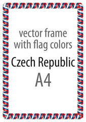 Frame and border of ribbon with the colors of the Czech Republic flag