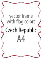 Frame and border of ribbon with the colors of the Czech Republic flag