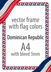 Frame and border of ribbon with the colors of the Dominican Republic flag