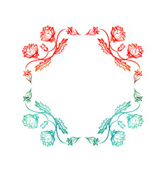 Abstract design element with ornamental floral frame
