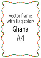Frame and border of ribbon with the colors of the Ghana flag