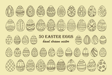 Big vector Easter egg set.