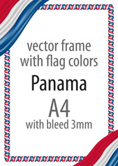 Frame and border of ribbon with the colors of the Panama flag