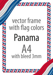 Frame and border of ribbon with the colors of the Panama flag