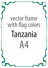 Frame and border of ribbon with the colors of the Tanzania flag