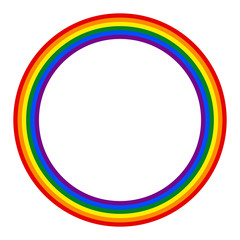 Rainbow Pride Flag LGBT Movement in Circle Shape - 141335422