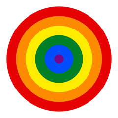 Rainbow Pride Flag LGBT Movement in Circle Shape