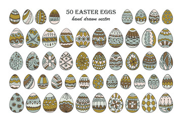 Big vector Easter egg set.