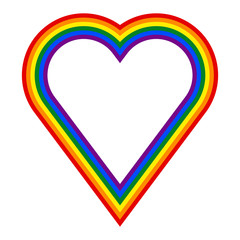 Rainbow Pride Flag LGBT Movement in Heart Shape