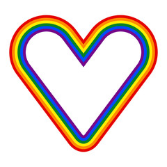 Rainbow Pride Flag LGBT Movement in Heart Shape