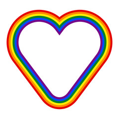 Rainbow Pride Flag LGBT Movement in Heart Shape