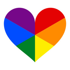 Rainbow Pride Flag LGBT Movement in Heart Shape