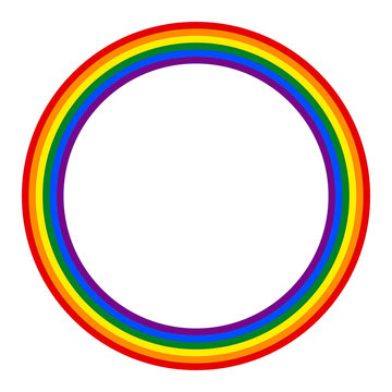 Rainbow Pride Flag LGBT Movement in Circle Shape