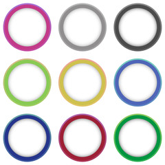 Set of colorful round shapes. Abstract rings for design with place for text