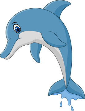 Cartoon dolphin jumping