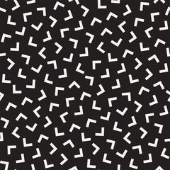 Trendy Texture With Scattered Geometric Shapes. Vector Seamless Pattern.