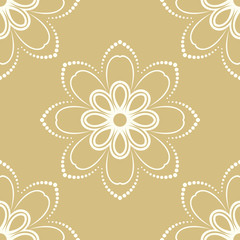 Damask classic white pattern. Seamless abstract background with repeating elements
