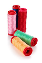 Set of colorful spools.