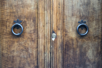 Details of an ancient Italian door.