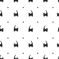 seamless vector pattern, cat art background design for fabric and decor